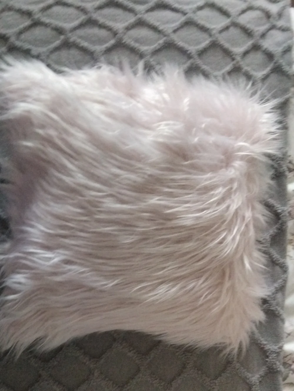 Faux Fur Throw Pillow - Blush Pink Home Accent